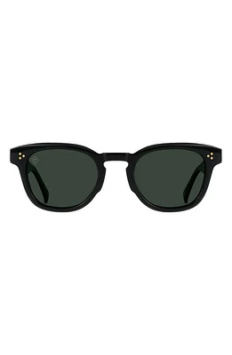 RAEN Squire 49mm Polarized Round Sunglasses in Recycled Black/Green Polar at Nordstrom