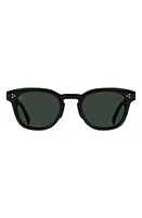 RAEN Squire 49mm Polarized Round Sunglasses in Recycled Black/Green Polar at Nordstrom