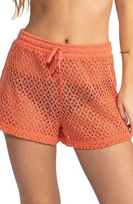 Roxy Sunset Riders Cover-Up Shorts Apricot Brandy at Nordstrom,