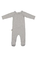 Manière Wave Stripe Cotton Footie in Heather Grey at Nordstrom, Size 12M