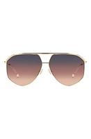 Isabel Marant Wild Metal 64mm Gradient Oversize Aviator Sunglasses in Rose Gold/ at Nordstrom