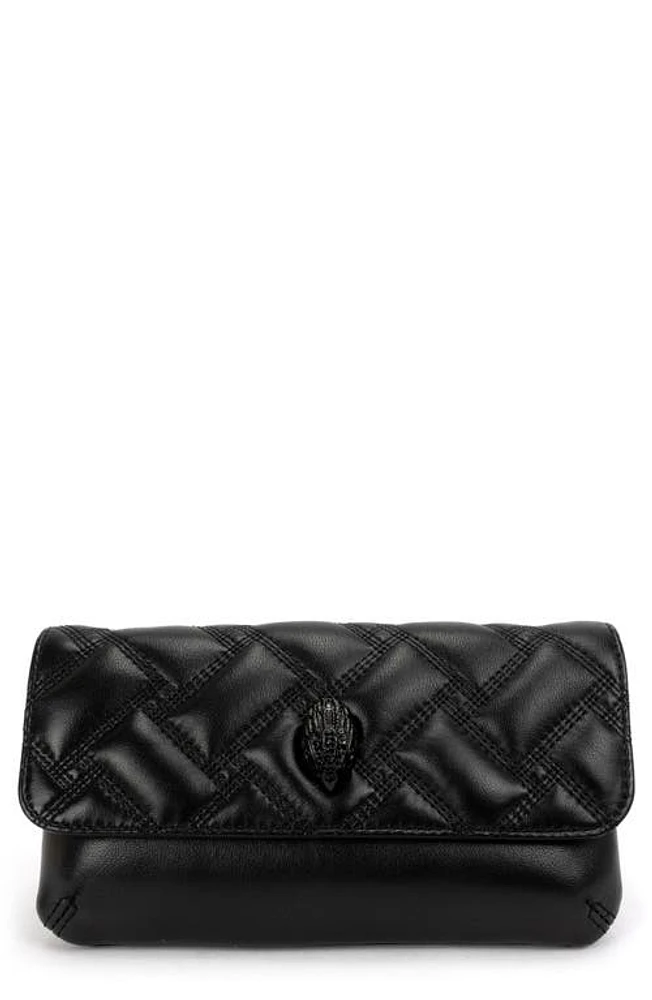 Kurt Geiger London Kensington Quilted Leather Belt Bag in Black /Shiny Black at Nordstrom, Size Large