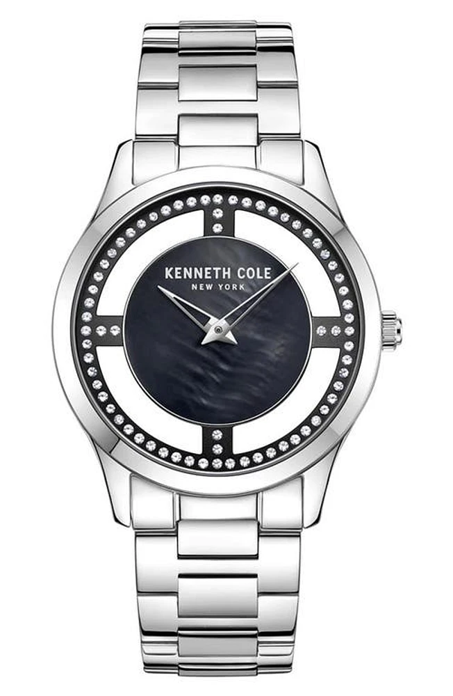 Kenneth Cole Transparent Crystal Bracelet Watch, 38.5mm in Silver at Nordstrom