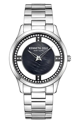 Kenneth Cole Transparent Crystal Bracelet Watch, 38.5mm in Silver at Nordstrom