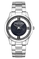 Kenneth Cole Transparent Crystal Bracelet Watch, 38.5mm in Silver at Nordstrom