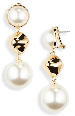 Carolina Herrera Imitation Pearl Drop Earrings in Pearl Multi at Nordstrom