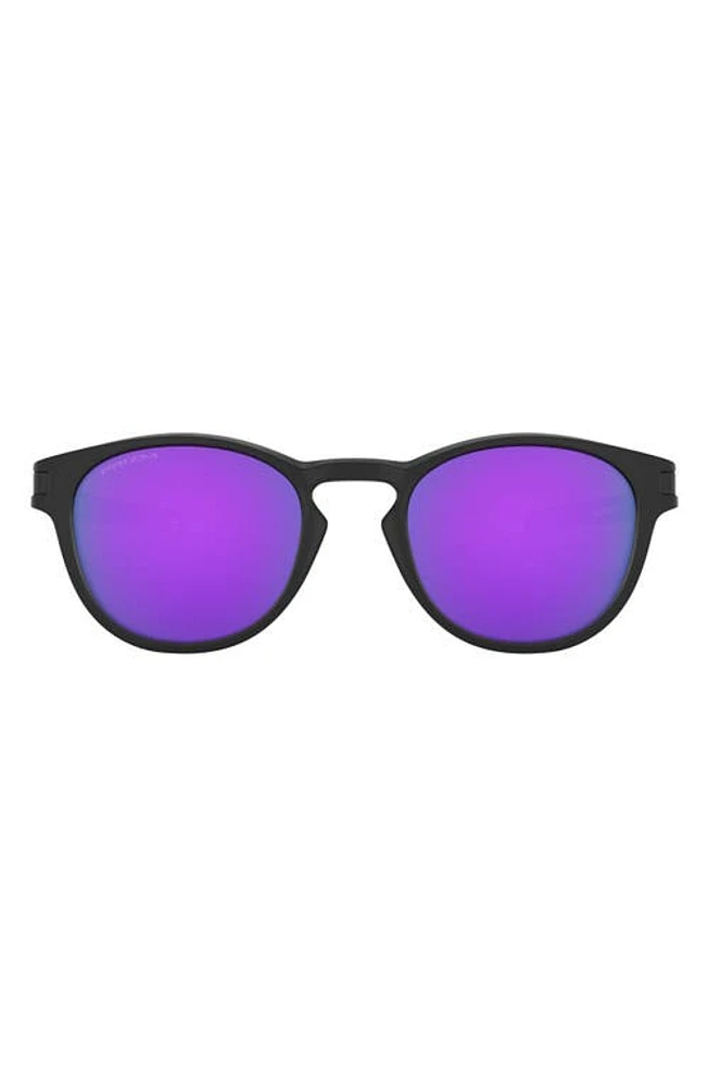 Oakley Latch 53mm Prizm Round Sunglasses in Matte Black at Nordstrom