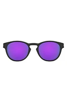 Oakley Latch 53mm Prizm Round Sunglasses in Matte Black at Nordstrom