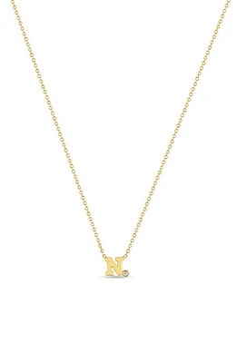 Zoë Chicco Diamond Initial Pendant Necklace in Yellow Gold-N at Nordstrom, Size 16