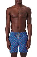 Bugatchi Archer Turtle Print Swim Trunks Classic Blue at Nordstrom,