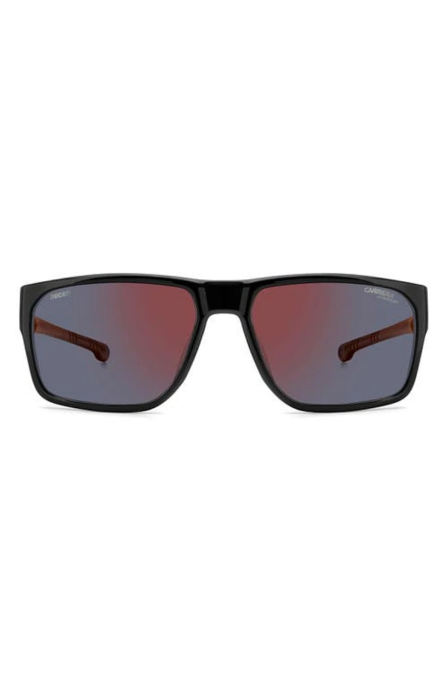 Carrera Eyewear x Ducati 59mm Rectangular Sunglasses in Black/Red Mirror Polar at Nordstrom