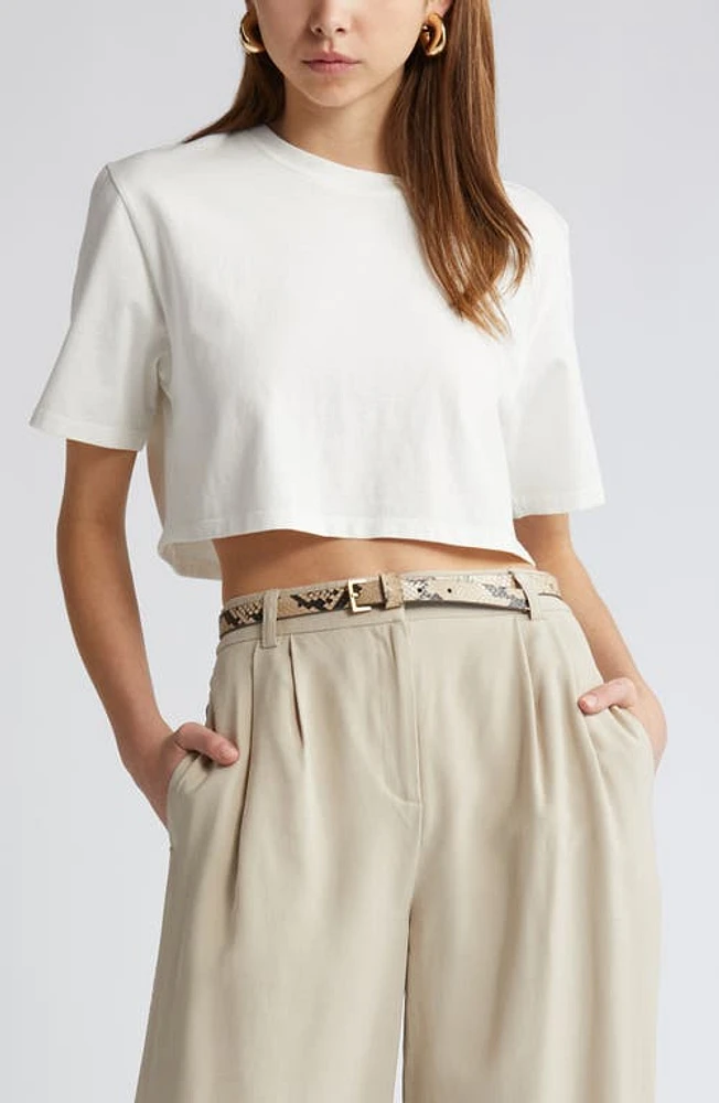 Open Edit Crewneck Crop Cotton T-Shirt at Nordstrom,