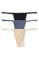 Hanky Panky Breathe Assorted 3-Pack G-String Thongs in Granite- Taupe- Black at Nordstrom