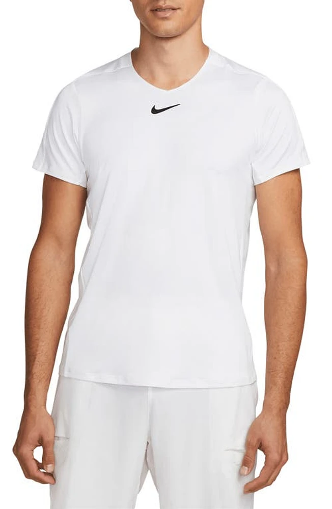 Nike Court Dri-FIT Advantage Tennis Shirt in White/Black at Nordstrom, Size Xx-Large