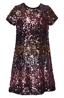 Iris & Ivy Kids' Ombré Sequin T-Shirt Dress in Rose Gold at Nordstrom, Size 2T