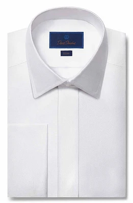 David Donahue Slim Fit Formal Cotton Dress Shirt White at Nordstrom,