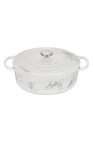 Le Creuset Signature 6.75-Quart Oval Enamel Cast Iron French/Dutch Oven with Lid in White Marble at Nordstrom