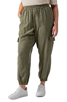 Sanctuary Relaxed Rebel Cargo Joggers in Burnt Olive at Nordstrom, Size 1X