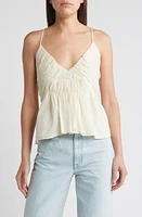 Treasure & Bond Shirred Cotton Gauze Peplum Top at Nordstrom,