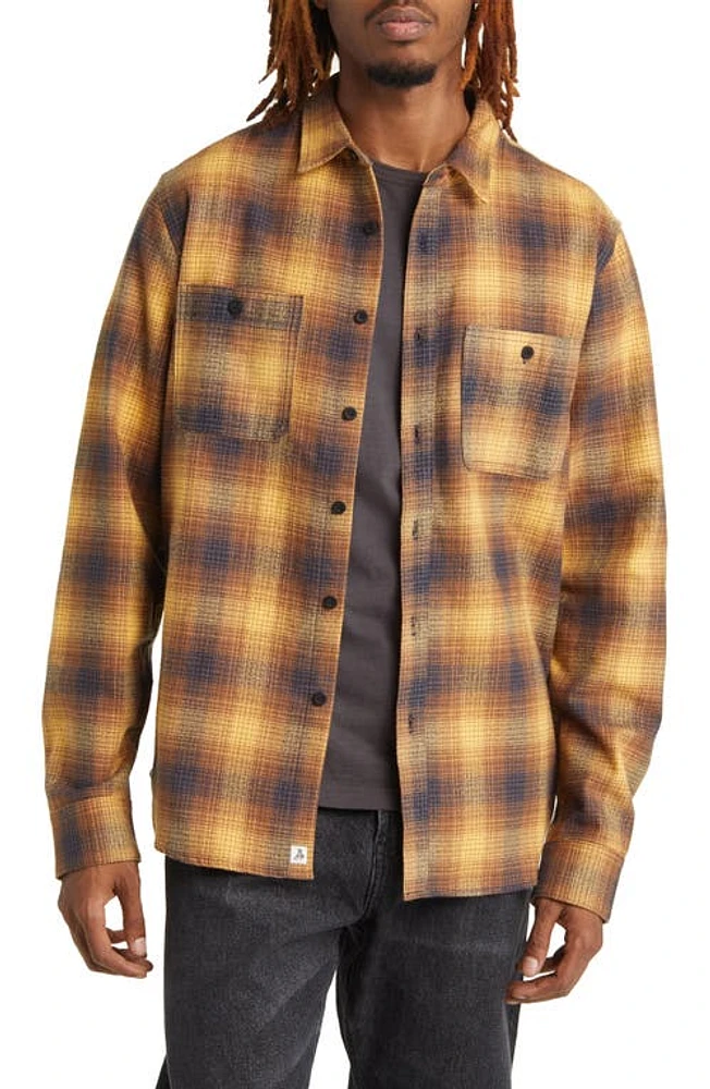 ONE OF THESE DAYS San Marcos Plaid Flannel Button-Up Shirt in Saffron at Nordstrom, Size X-Large