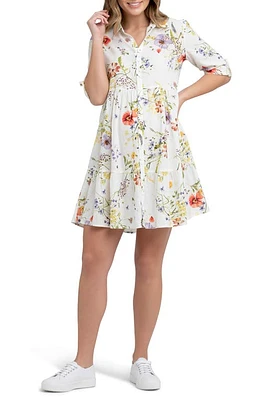 Ripe Maternity Bloom Floral Print Linen Blend Maternity Dress in Natural at Nordstrom