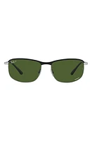 Ray-Ban Chromance 60mm Polarized Pillow Sunglasses in Black Silver at Nordstrom