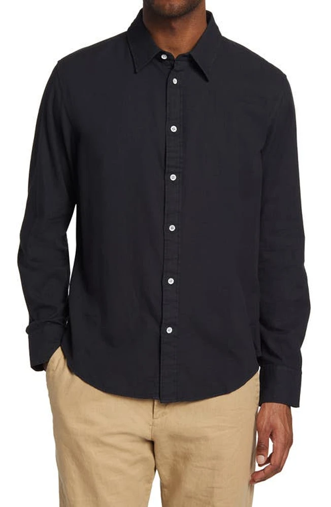 rag & bone ICONS Pursuit 365 Slim Fit Button-Up Shirt Jet Black at Nordstrom,