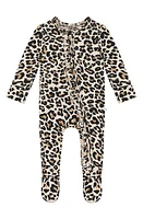 Posh Peanut Lana Leopard Ruffle Footie at Nordstrom,