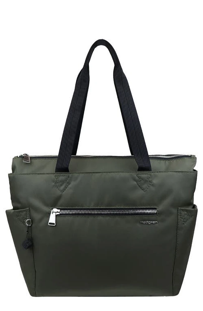 Hedgren Margaret Water Repellent Recycled Polyester Tote in Olive at Nordstrom