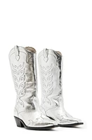 AllSaints Dolly Cowboy Boot Metallic Silver at Nordstrom,