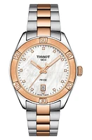 Tissot T-Classic PR 100 Bracelet Watch in Silver/Mop/Rose Gold at Nordstrom