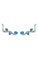 Hueb Mirage Diamond & Blue Topaz Ear Climbers in White Gold at Nordstrom