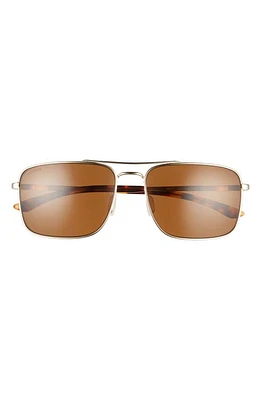 Smith Outcome 59mm Polarized Aviator Sunglasses in Gold/Polarized Brown at Nordstrom