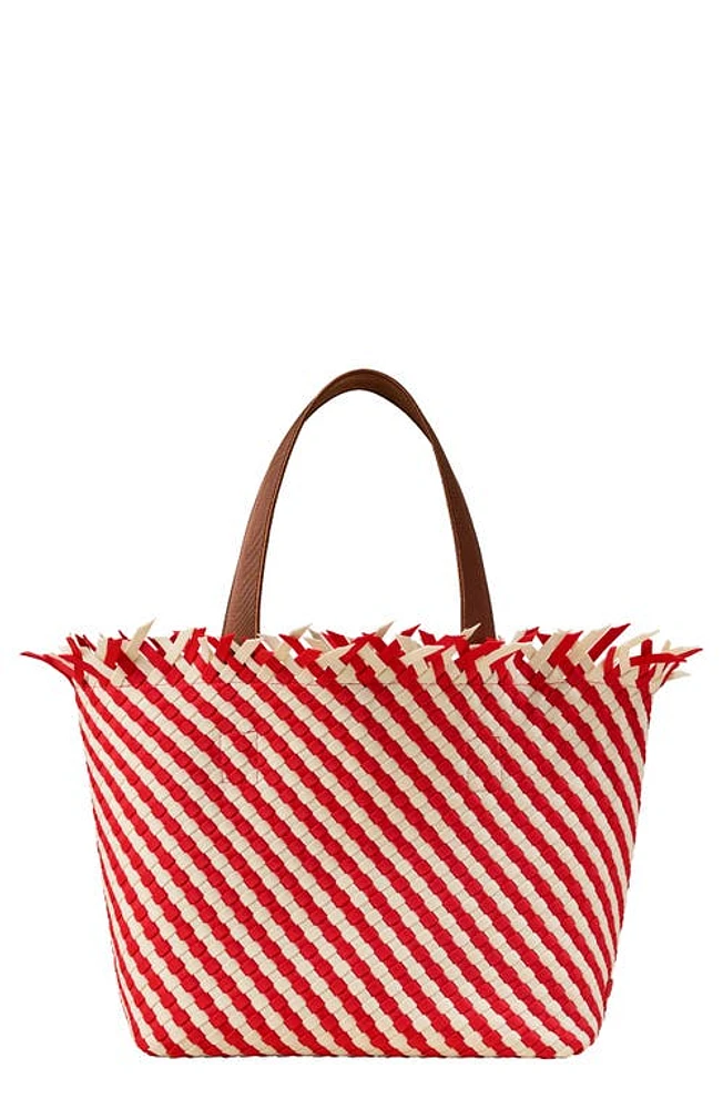 NAGHEDI Medium Havana Stripe Woven Tote in Amalfi at Nordstrom