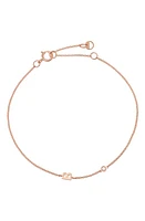 BYCHARI Initial & Diamond Bracelet in 14K Rose Gold-B at Nordstrom