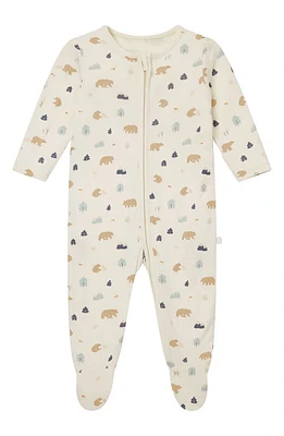 MORI Bear Print Zip-Up Romper at Nordstrom