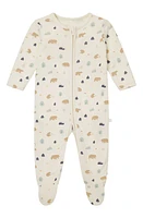 MORI Bear Print Zip-Up Romper at Nordstrom