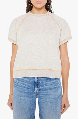 MOTHER The Tucked Away Contrast Stitch T-Shirt Heather Oatmeal at Nordstrom,