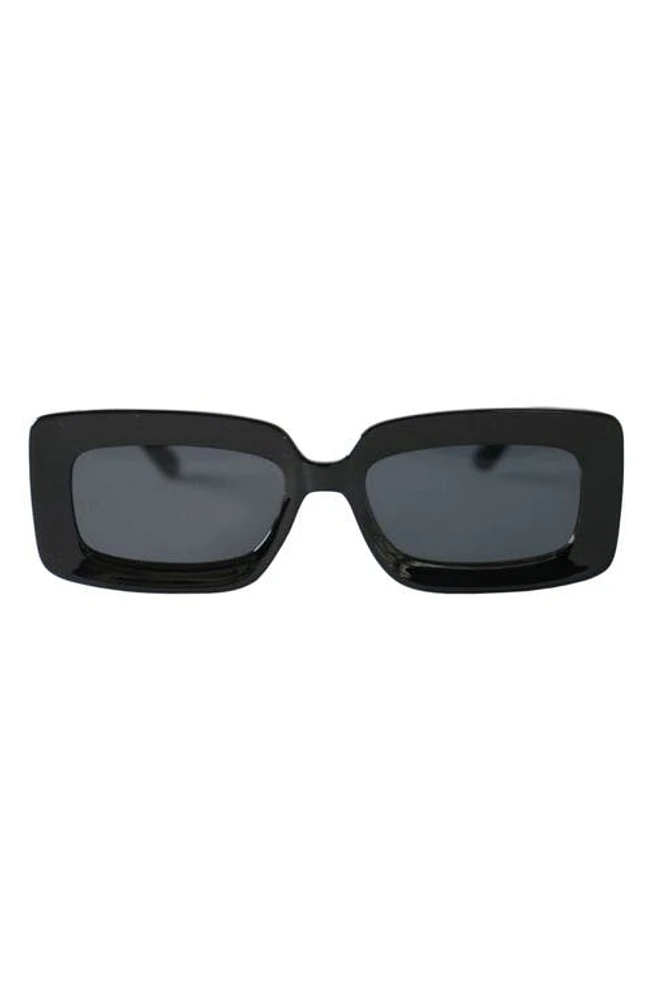 Fifth & Ninth River 51mm Polarized Rectangular Sunglasses in Black/Black at Nordstrom