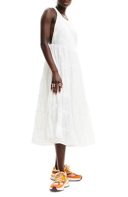 Desigual M. Christian Lacroix Plunging Midi Dress White at Nordstrom,