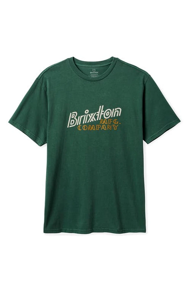 Brixton Gustin Logo Graphic T-Shirt Trekking Green Worn Wash at Nordstrom,