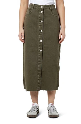 Noisy may Sira High Waist Stretch Denim Midi Skirt Kalamata at Nordstrom,