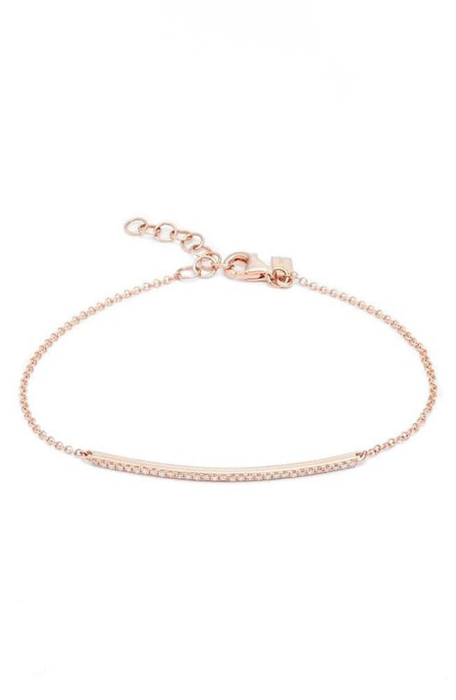 EF Collection Diamond Bar Chain Bracelet in Rose Gold at Nordstrom, Size 7 Us