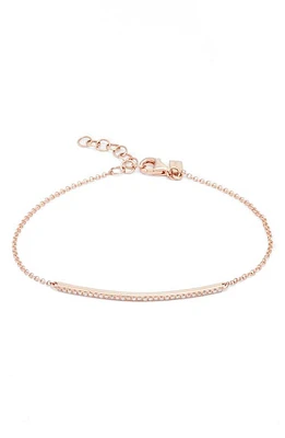 EF Collection Diamond Bar Chain Bracelet in Rose Gold at Nordstrom, Size 7 Us