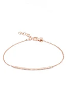 EF Collection Diamond Bar Chain Bracelet in Rose Gold at Nordstrom, Size 7 Us