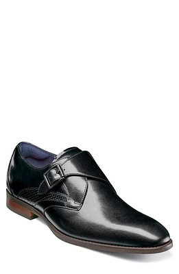 Stacy Adams Karcher Plain Toe Monk Strap Shoe Black at Nordstrom,