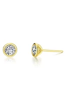 Lafonn Bezel Set Simulated Diamond Stud Earrings in White/Gold at Nordstrom