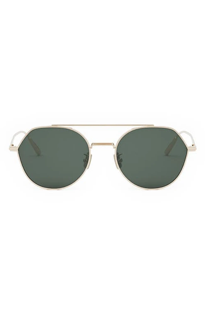 'Diorblacksuit R6U 54mm Geometric Sunglasses in Shiny Gold Dh /Green at Nordstrom