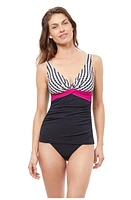 Profile By Gottex Enya D-cup Tankini Swim Top Black Multi at Nordstrom,