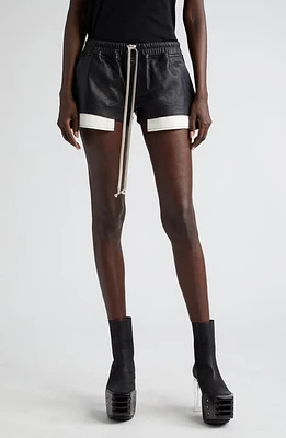 Rick Owens Pocket Detail Lambskin Leather Shorts Black at Nordstrom, Us